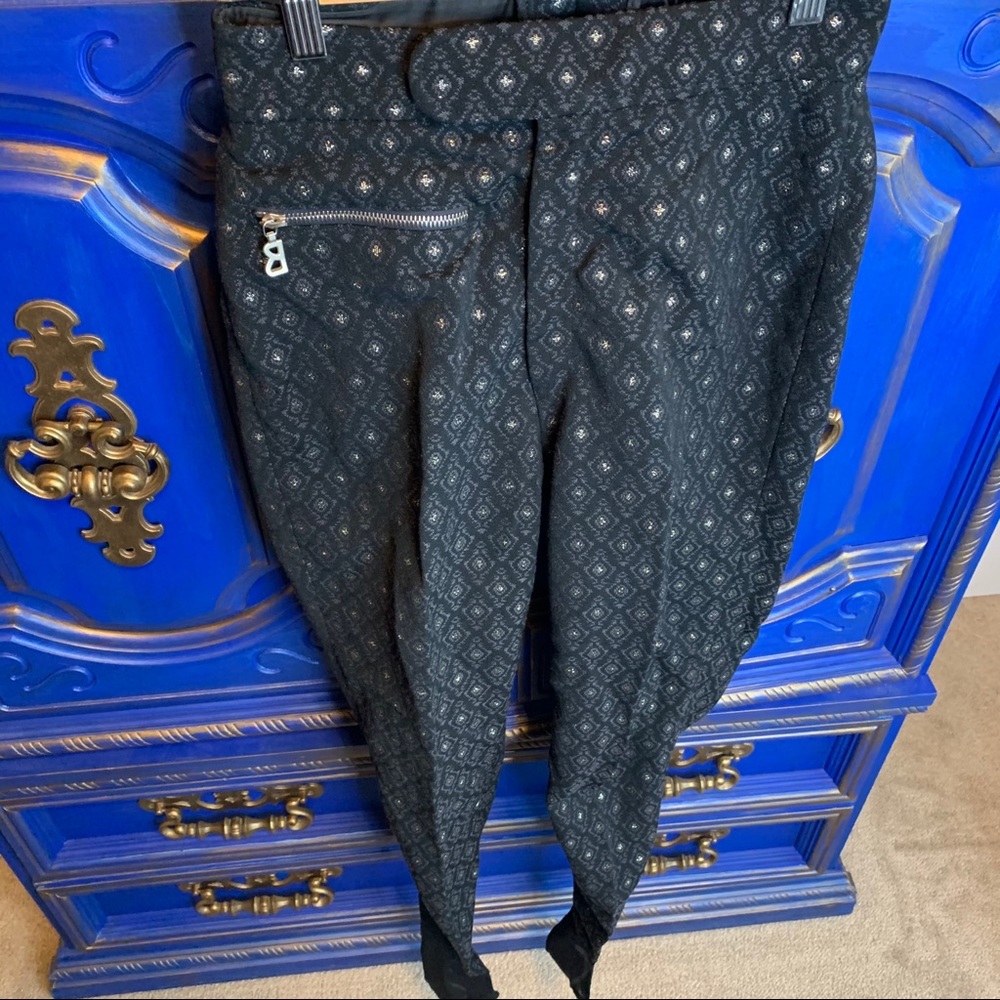 Bogner Ladies Pants Size 8 Sparkle Print Stirrup - Picture 1 of 4